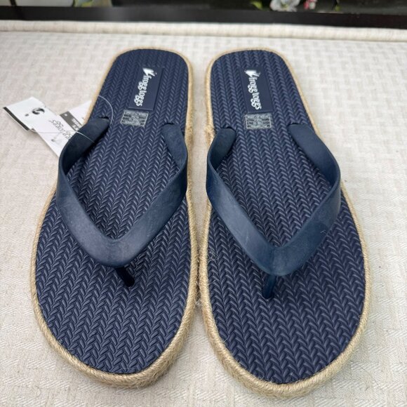 Frogg Toggs Mens Kuba Sandal Size 12 Navy Rope Sole Casual Beach Flip-Flops - Picture 1 of 6